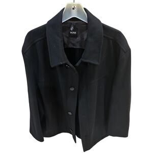 Hugo Boss Jacket Cashmere/Wool Black Button Down Pockets Size US 42R